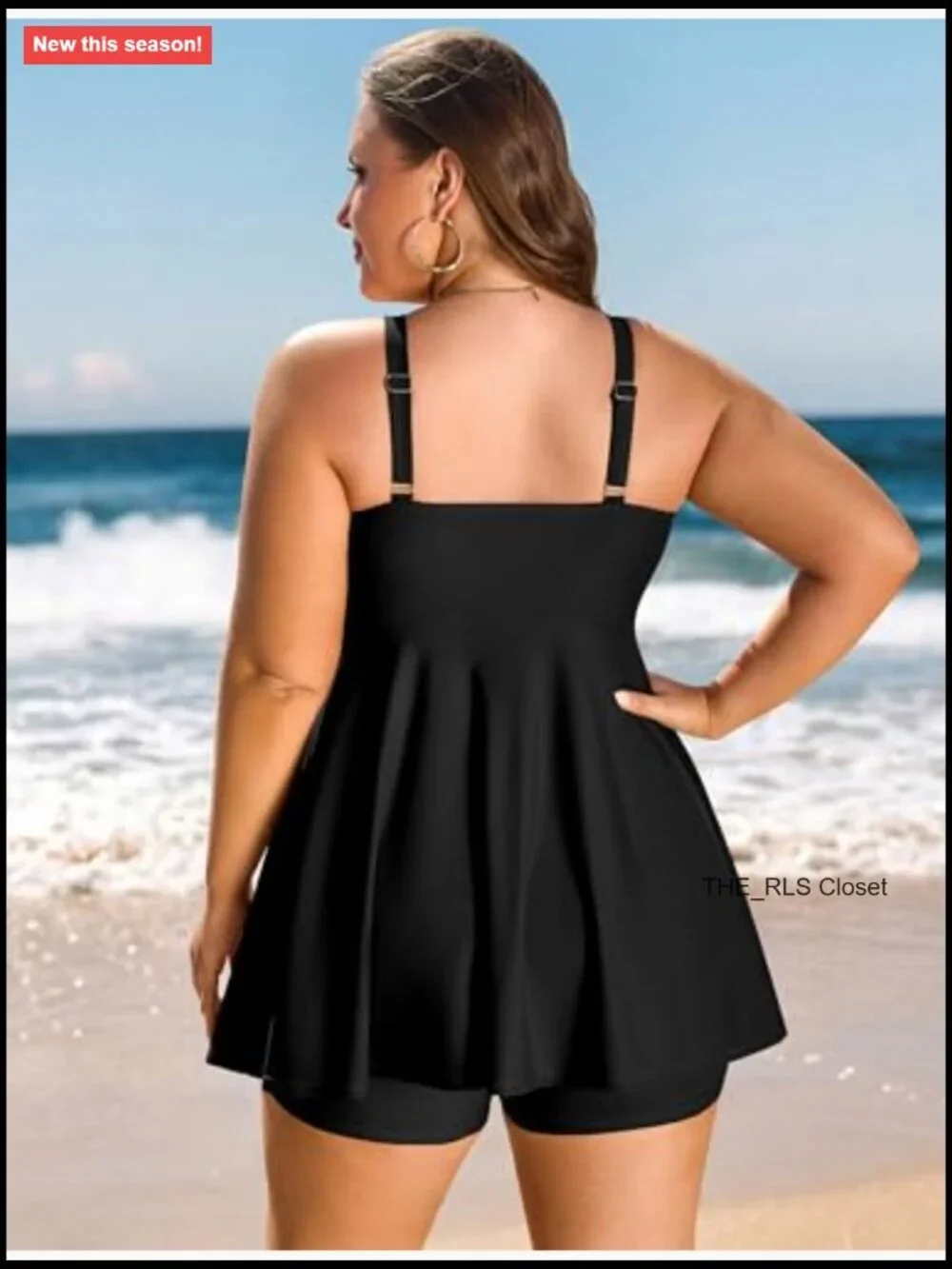 Plus Size Tummy Control V Neck Tankini with Boyshorts